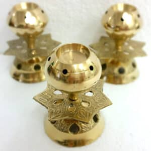 Brass Incense Cone & Stick Holder - Lotus