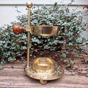 Brass Tealight Resin Incense Burner - Style C