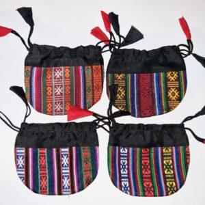 Nepalese Cotton Drawstring Pouch/Purse - 2 Sizes