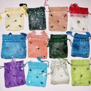 Indian Sari Drawstring Pouch - 3 Sizes