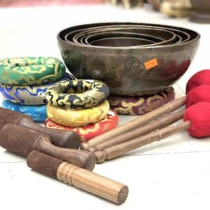 Tibetan Hand Beaten Singing Bowl Set - 7 Chakra Bowls - Tuned