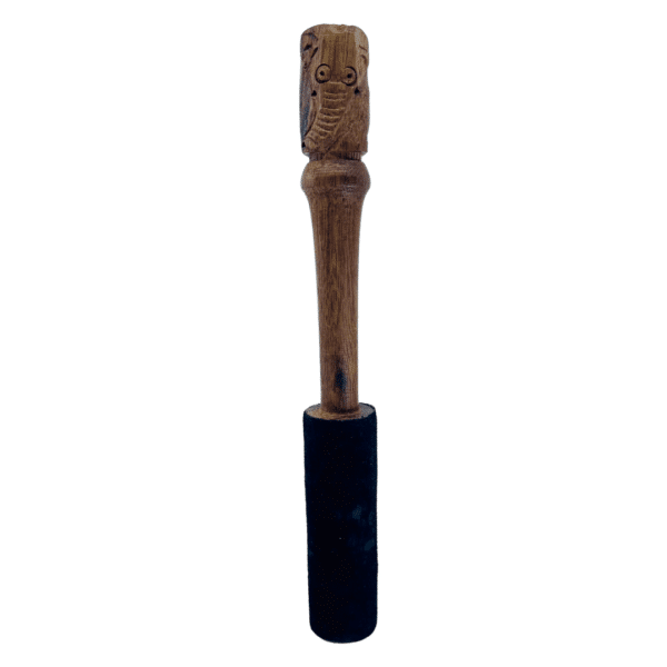 Tibetan WOODEN STRIKER w FELT Carved Elephant 23cm