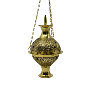 Incense Charcoal Burner Hanging Censer BRASS EMBOSSED